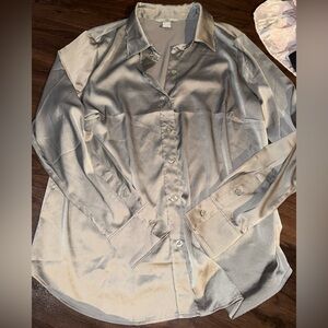 H&M Shimmering Silver Blouse